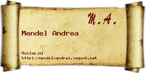 Mendel Andrea névjegykártya